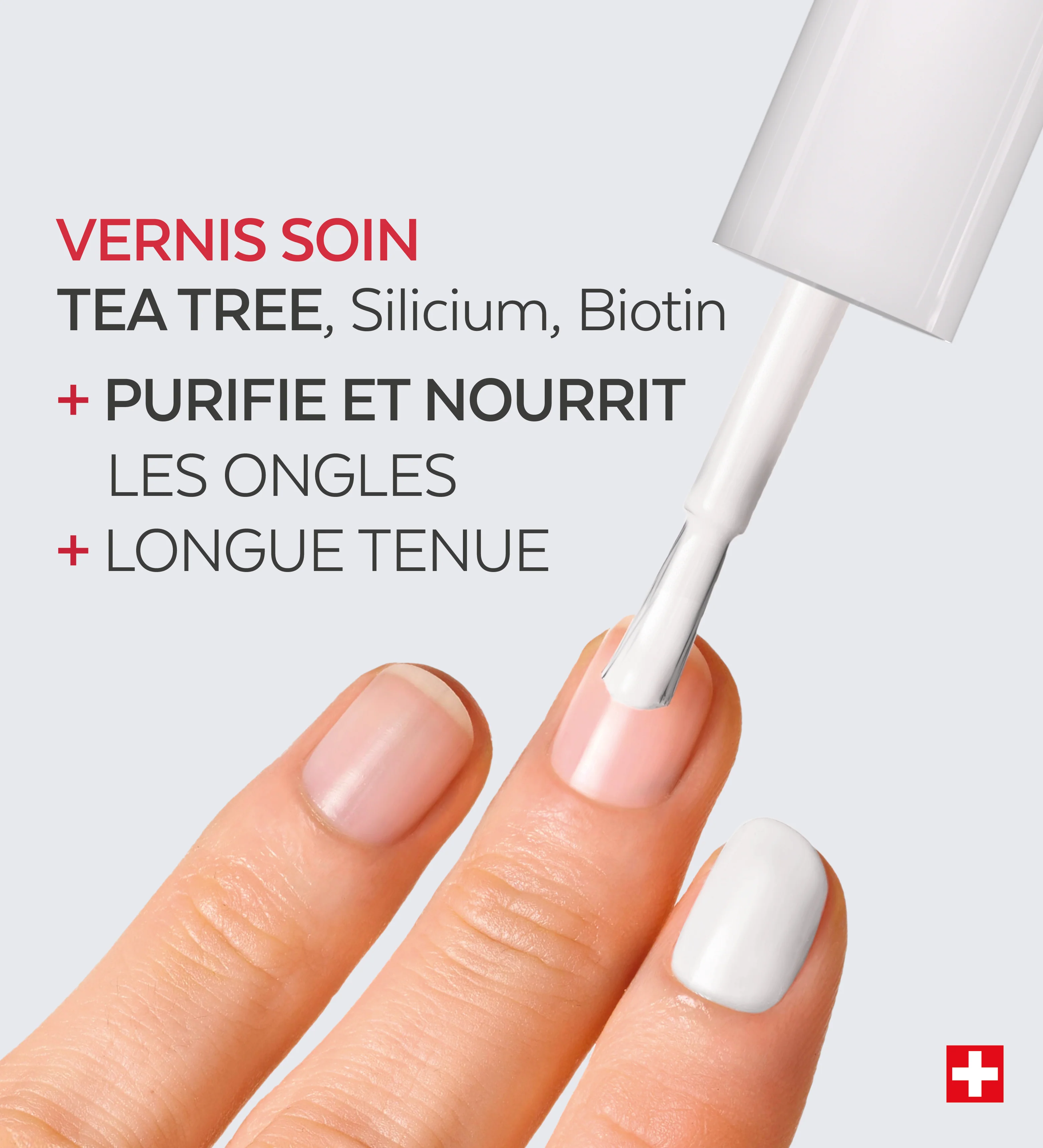 Vernis Color Care Tea Tree - Blanc French - Image 3