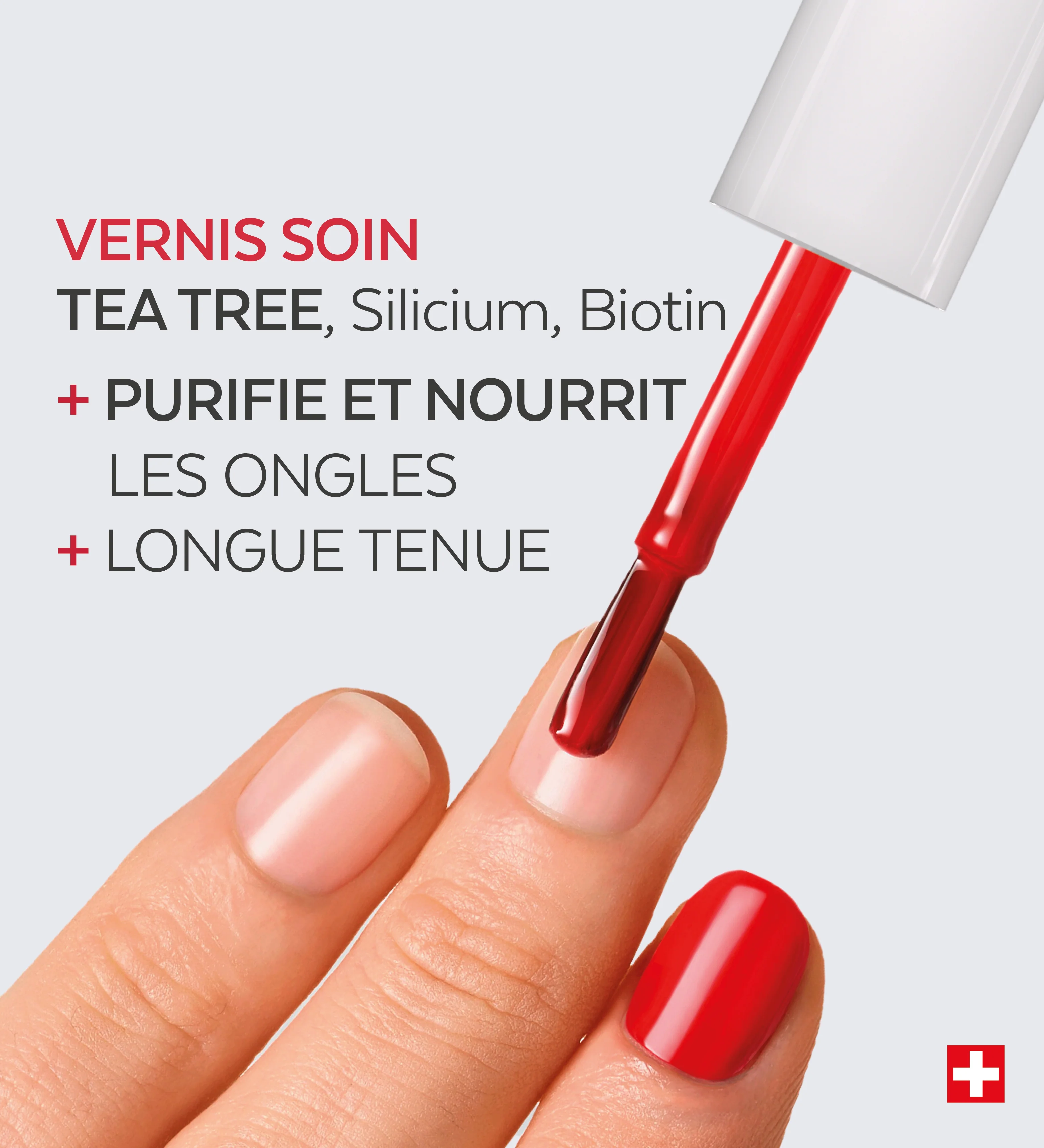 Vernis Color Care Tea Tree - Rouge Cerise - Image 3