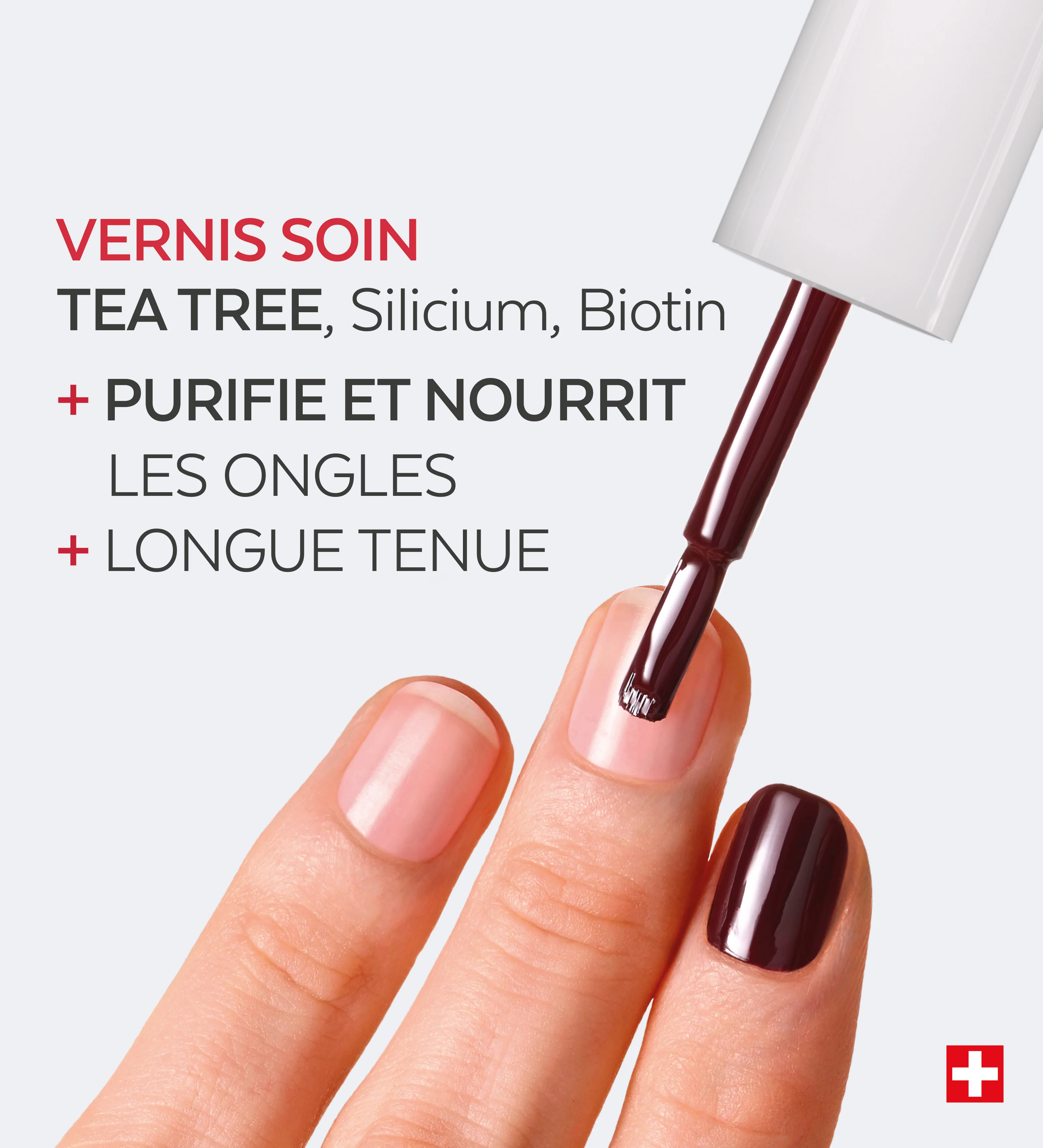 Vernis Color Care Tea Tree - Rouge Noir - Image 3