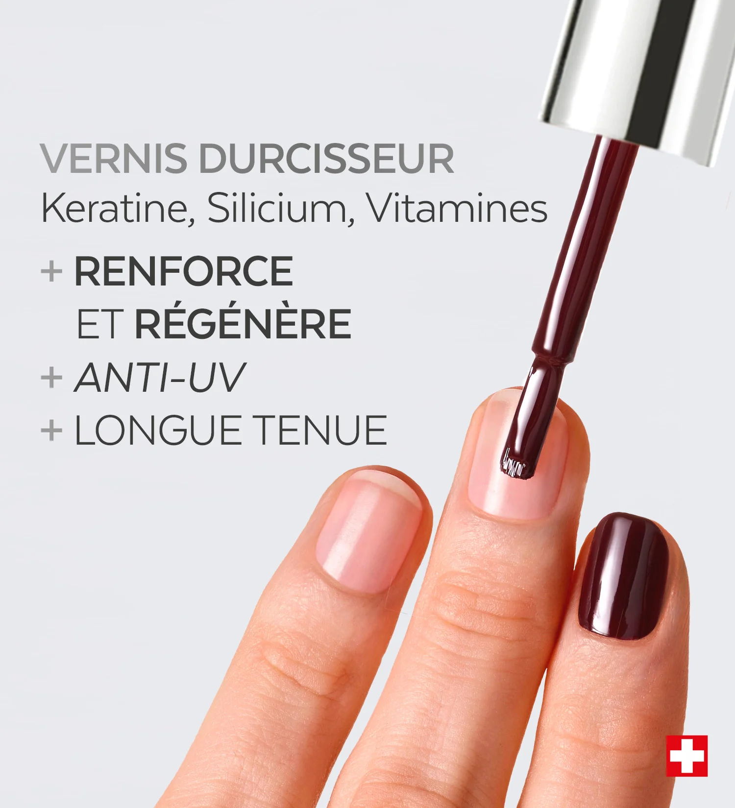 Vernis Color Strong Durcisseur - Rouge noir - Image 3