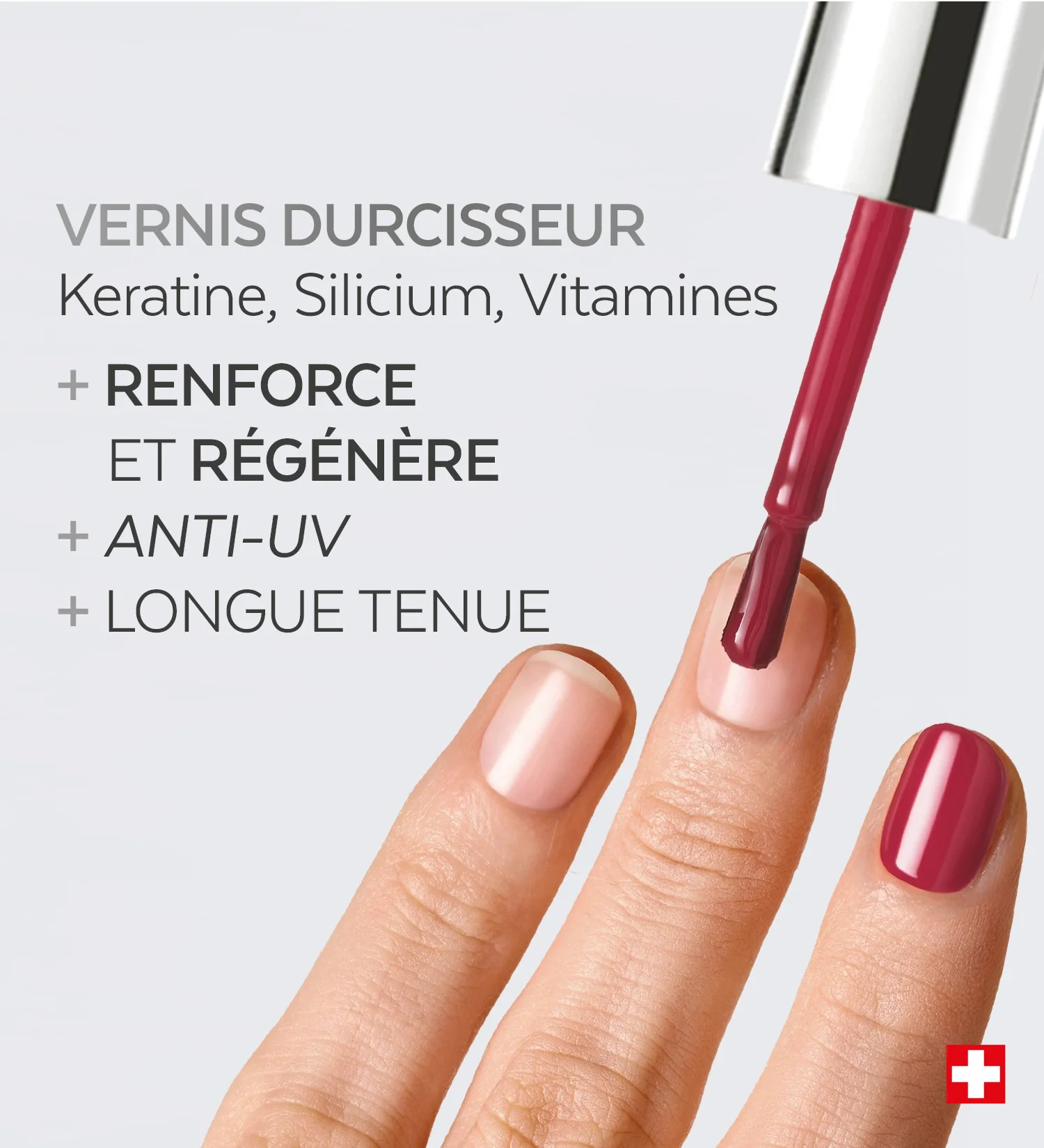 Vernis Color Strong Durcisseur - Rouge Rose - Image 3